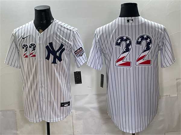 Men%27s New York Yankees #22 Ben Rice White 2026 USA 250 Fourth of July Home Stadium Stitched Baseball Jersey Dzhi->new york yankees->MLB Jersey