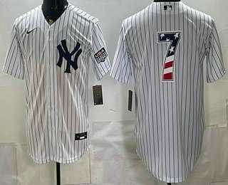 Men%27s New York Yankees #7 Mickey Mantle White 2026 USA 250 Fourth of July Home Stadium Stitched Jersey Dzhi->new york yankees->MLB Jersey