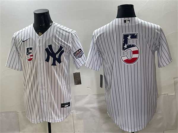 Men%27s New York Yankees #5 Joe DiMaggio White 2026 USA 250 Fourth of July Home Stadium Stitched Baseball Jersey Dzhi->new york yankees->MLB Jersey