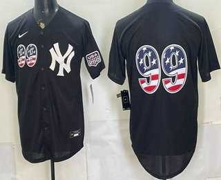 Mens New York Yankees #99 Aaron Judge Black USA 250 Fourth of July Stitched Jersey Dzhi->new york yankees->MLB Jersey