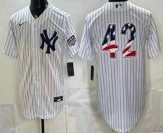 Mens New York Yankees #42 Mariano Rivera White 2026 USA 250 Fourth of July Home Stadium Stitched Jersey Dzhi->new york yankees->MLB Jersey