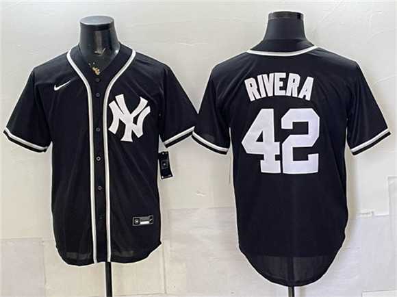 Mens New York Yankees #42 Mariano Rivera 2026 Fashion Replica Black Out Stitched Jersey->new york yankees->MLB Jersey