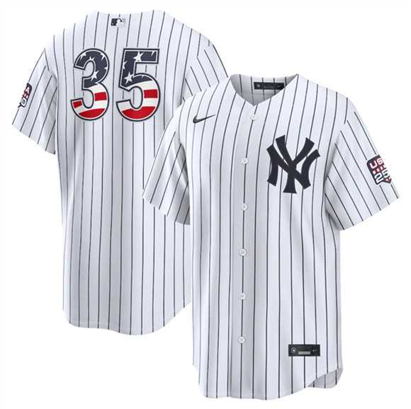 Men%27s New York Yankees #35 Cody Bellinger White 2026 USA 250 Fourth of July Home Stadium Stitched Baseball Jersey Dzhi->new york yankees->MLB Jersey