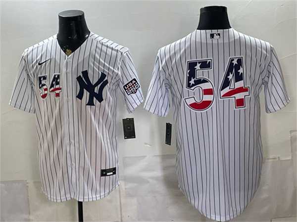 Mens New York Yankees #54 Max Fried White 2026 USA 250 Fourth of July Home Stadium Stitched Baseball Jersey Dzhi->new york yankees->MLB Jersey