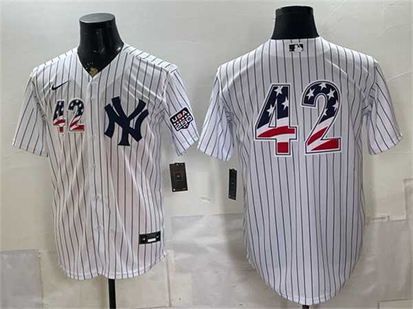 Men%27s New York Yankees #42 Jackie Robinson White 2026 USA 250 Fourth of July Home Stadium Stitched Jersey Dzhi->new york yankees->MLB Jersey