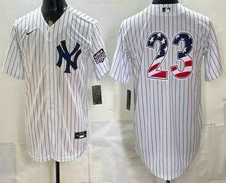 Men%27s New York Yankees #23 Don Mattingly White 2026 USA 250 Fourth of July Home Stadium Stitched Jersey Dzhi->new york yankees->MLB Jersey