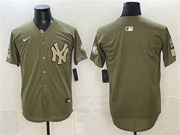 Mens New York Yankees Blank Olive 2026 Armed Forces Day Stitched Jersey Dzhi->new york yankees->MLB Jersey