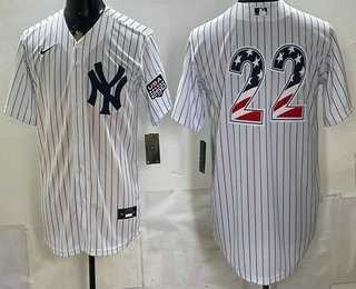 Men%27s New York Yankees #22 Ben Rice White 2026 USA 250 Fourth of July Home Stadium Stitched Jersey Dzhi->new york yankees->MLB Jersey