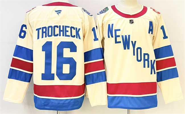 Mens New York Rangers #16 Vincent Trocheck Beige 2025-26 Winter Classic With A Patch Stitched Hockey Jersey->new york rangers->NHL Jersey