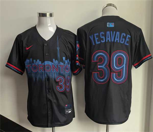Mens Toronto Blue Jays #39 Trey Yesavage Navy 2024 City Connect Limited Stitched Jersey->toronto blue jays->MLB Jersey