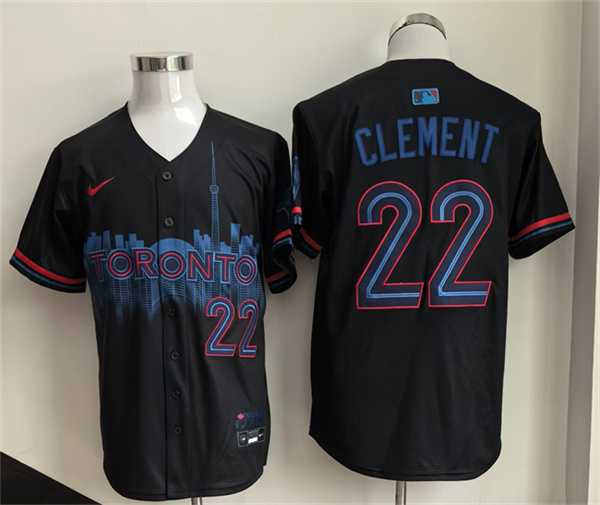 Mens Toronto Blue Jays #22 Ernie Clement Navy 2024 City Connect Limited Stitched Jersey->toronto blue jays->MLB Jersey