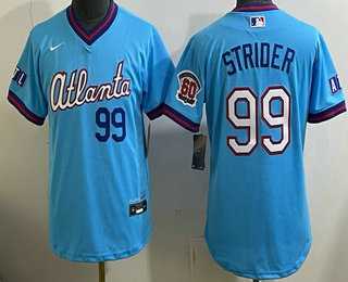 Youth Atlanta Braves #99 Spencer Strider Light Blue 2026 City Connect Stadium Jersey->mlb youth jerseys->MLB Jersey