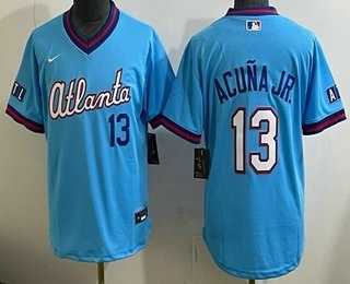 Youth Atlanta Braves #13 Ronald Acuna Jr Light Blue 2026 City Connect Stadium Jersey->mlb youth jerseys->MLB Jersey