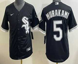 Youth Chicago White Sox #5 Munetaka Murakami Black Cool Base Jersey->mlb youth jerseys->MLB Jersey