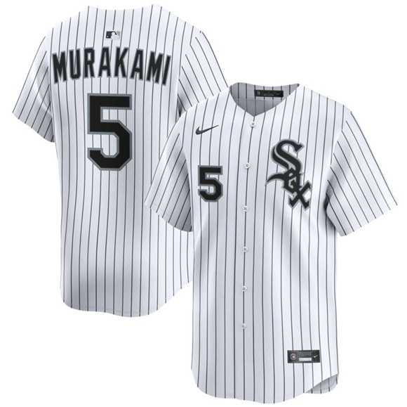 Mens Chicago White Sox #5 Munetaka Murakami White 2025 Home Limited Stitched Jersey Dzhi->chicago white sox->MLB Jersey