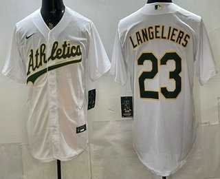 Men%27s Oakland Athletics #23 Shea Langeliers White Stitched Jersey->new york yankees->MLB Jersey