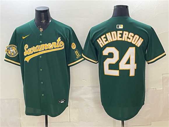 Men%27s Oakland Athletics #24 Rickey Henderson 2026 Green Alternate Sacramento Celebrating 125 Years Vapor Limited Stitched Jersey->new york yankees->MLB Jersey