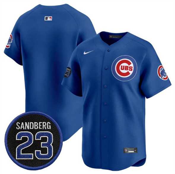 Men%27s Chicago Cubs Blank Royal %27Ryne Sandberg Tribute%27 Vapor Limited V2 Stitched Jersey Dzhi->chicago white sox->MLB Jersey
