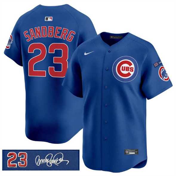 Men%27s Chicago Cubs #23 Ryne Sandberg Royal %27Ryne Sandberg Tribute%27 Vapor Limited V3 Stitched Jersey Dzhi->chicago cubs->MLB Jersey