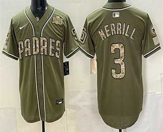 Men%27s San Diego Padres #3 Jackson Merrill Olive 2026 Armed Forces DayJersey Dzhi->pittsburgh pirates->MLB Jersey