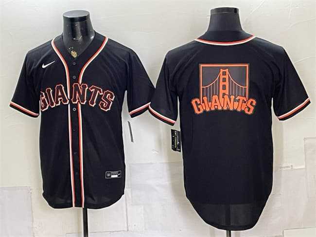 Mens San Francisco Giants Team Big Logo 2026 Fashion Replica Black Out Stitched Jersey Dzhi->san francisco giants->MLB Jersey