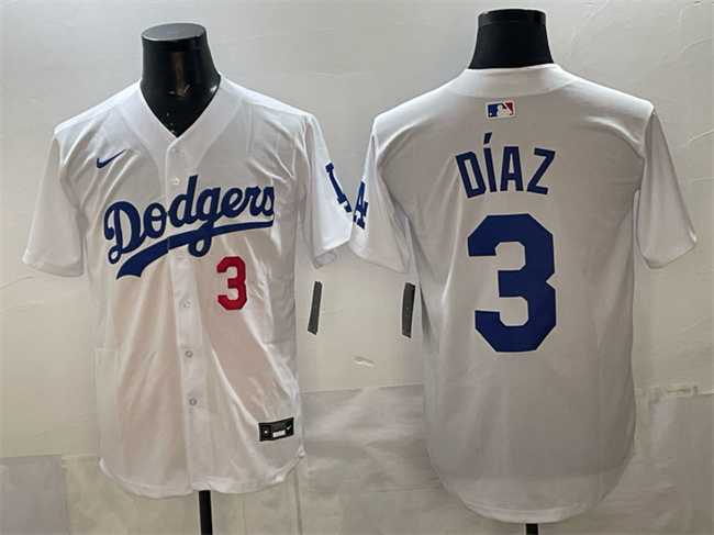 Men%27s Los Angeles Dodgers #3 Edwin Diaz White 2025 Limited Stitched Jersey->houston astros->MLB Jersey