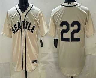Men%27s Seattle Mariners #22 Bryan Woo Cream Alternate Stitched Jersey->seattle mariners->MLB Jersey