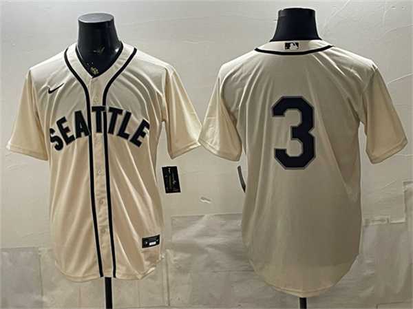 Men%27s Seattle Mariners #3 J.P. Crawford Cream Alternate Stitched Jersey->san francisco giants->MLB Jersey