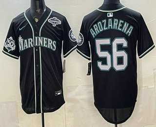 Men%27s Seattle Mariners #56 Randy Arozarena 50th Black Out Style Vapor Premier Limited Jersey Dzhi->st.louis cardinals->MLB Jersey