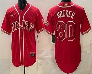 Men%27s Texas Rangers #80 Kumar Rocker Red 2026 City Connect Stadium Jersey->texas rangers->MLB Jersey