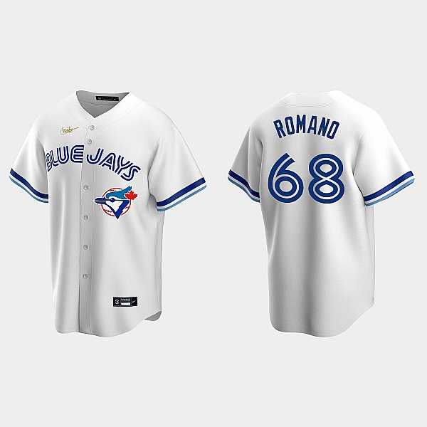 Men%27s Toronto Blue Jays #68 Jordan Romano White Cooperstown Collection Jersey Dzhi->toronto blue jays->MLB Jersey