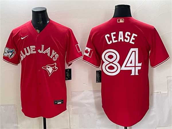 Men%27s Toronto Blue Jays #84 Dylan Cease Red 50 Seasons Patch Stitched Jersey->washington nationals->MLB Jersey