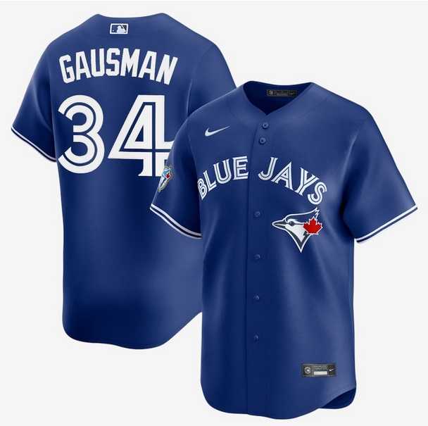 Men%27s Toronto Blue Jays #34 Kevin Gausman Royal Nike 50th Anniversary Alternate Replica Jersey Dzhi->toronto blue jays->MLB Jersey