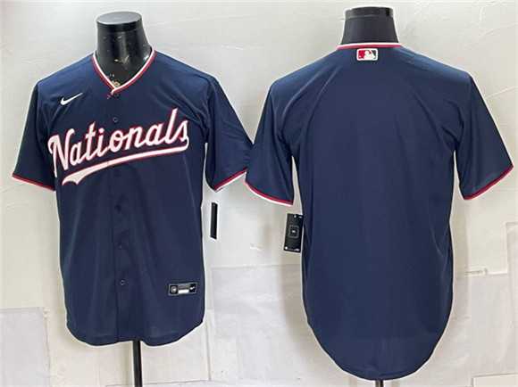 Men%27s Washington Nationals Blank Navy Stitched Jersey->mlb womens jerseys->MLB Jersey
