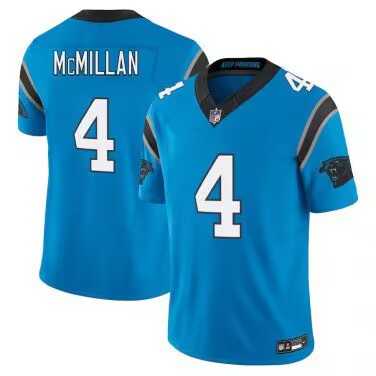 Men & Women & Youth Carolina Panthers #4 Tetairoa McMillan Blue Limited Stitched Jersey->carolina panthers->NFL Jersey