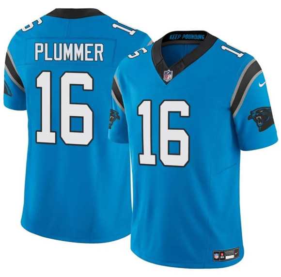 Men & Women & Youth Carolina Panthers #16 Jack Plummer Blue 2024 F.U.S.E. Vapor Limited Stitched Jersey->carolina panthers->NFL Jersey