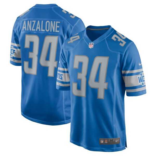Men & Women & Youth Detroit Lions #34 Alex Anzalone Nike Blue Game Jersey->dallas cowboys->NFL Jersey