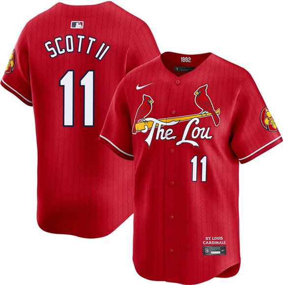 Men%27s St. Louis Cardinals #11 Victor Scott II Red City Connect Limited Stitched Jersey Dzhi->oakland athletics->MLB Jersey