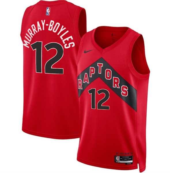 Mens Toronto Raptors #12 Collin Murray-Boyles Red 2025 Draft Icon Edition Stitched Jersey Dzhi->nba youth jerseys->NBA Jersey