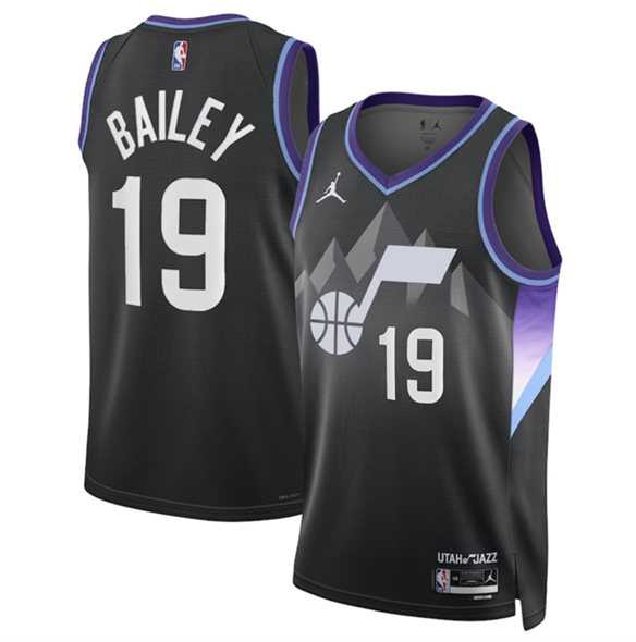 Men%27s Utah Jazz #19 Ace Bailey Black 2024-25 Draft Statement Edition Stitched Jersey Dzhi->nba youth jerseys->NBA Jersey