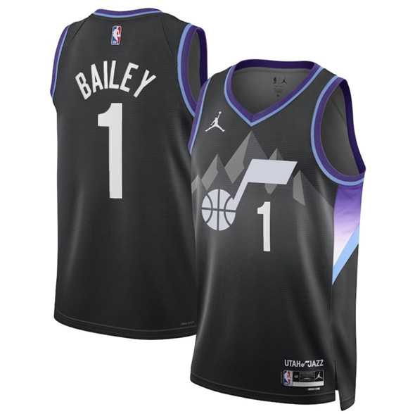 Men%27s Utah Jazz #1 Ace Bailey Black 2024-25 Draft Statement Edition Stitched Jersey Dzhi->nba youth jerseys->NBA Jersey
