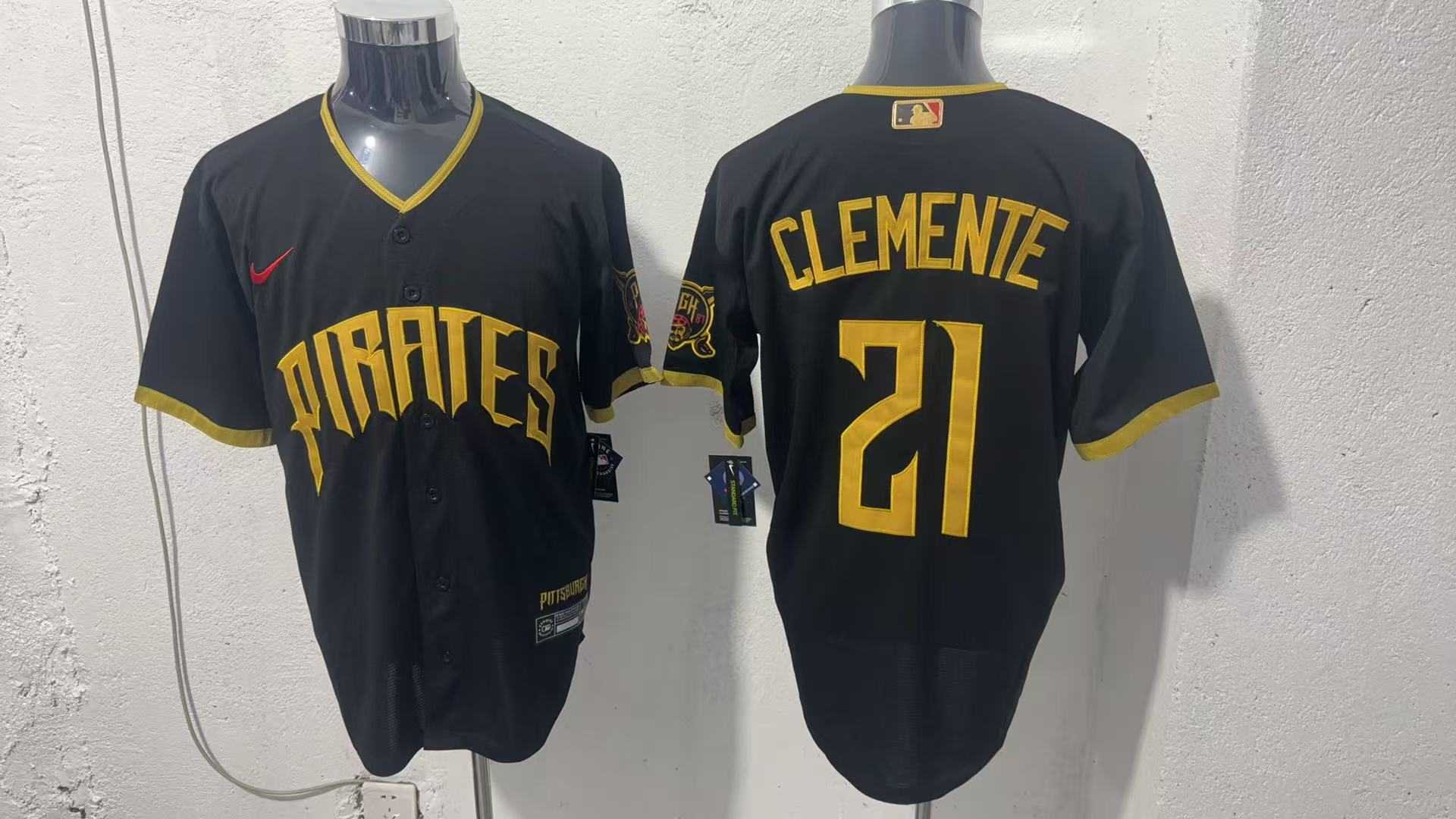 Men%27s Pittsburgh Pirates #21 Roberto Clemente Black 2026 City Connect Stadium Jersey->pittsburgh pirates->MLB Jersey