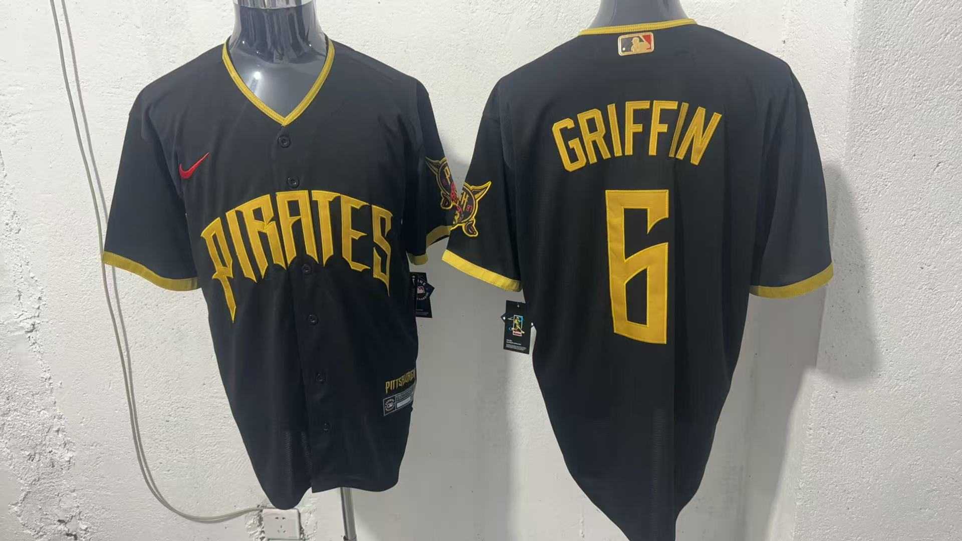 Men%27s Pittsburgh Pirates #6 Konnor Griffin Black 2026 City Connect Stadium Jersey->customized customized jerseys->Custom Jersey