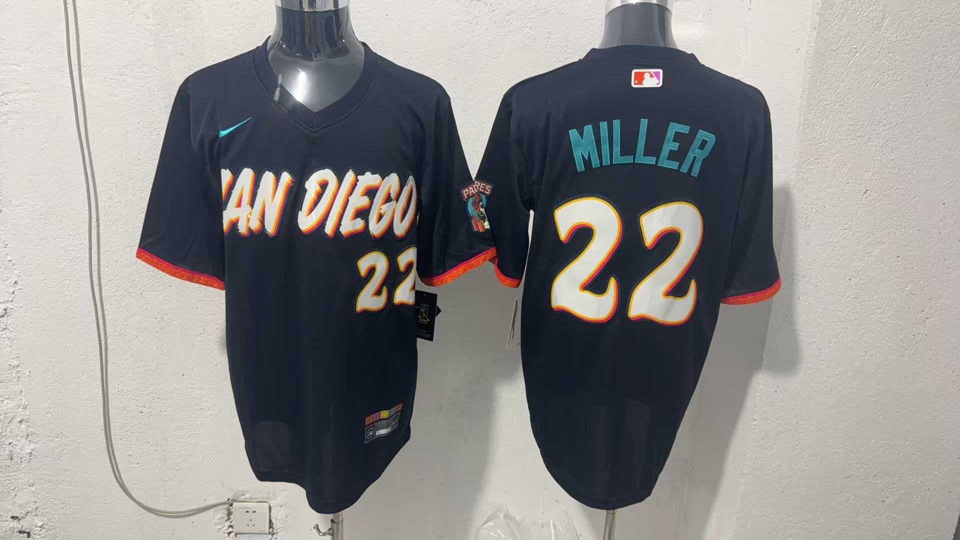 Men%27s San Diego Padres #22 Mason Miller Black 2026 City Connect Stadium Jersey->san diego padres->MLB Jersey