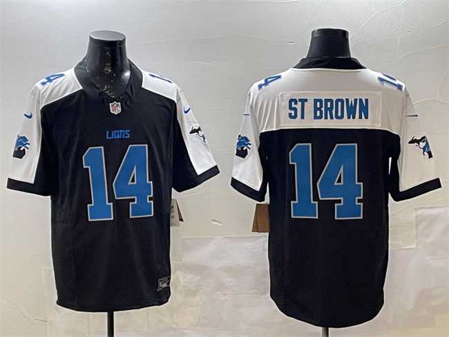 Men%27s Detroit Lions #14 Amon-Ra St. Brown Black Alternate F.U.S.E. 2024 Michigan Patch Vapor Limited Stitched Game Jersey->washington commanders->NFL Jersey