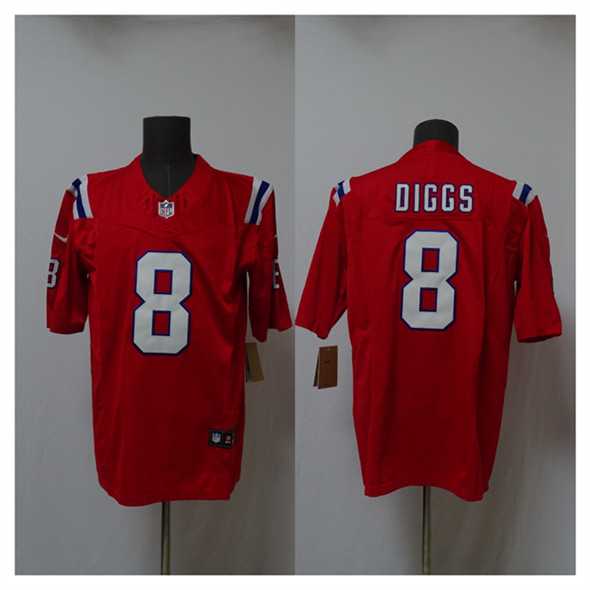 Men%27s New England Patriots #8 Stefon Diggs Red 2025 Vapor Limited Stitched Jersey->kansas city chiefs->NFL Jersey