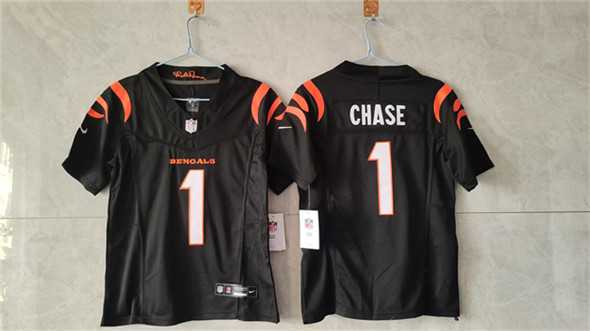 Women%27s Cincinnati Bengals #1 Ja%27Marr Chase Black F.U.S.E. Vapor Stitched Jersey->las vegas raiders->NFL Jersey