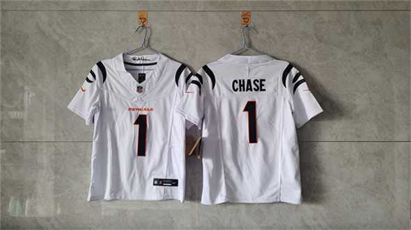 Women%27s Cincinnati Bengals #1 Ja%27Marr Chase White F.U.S.E. Vapor Stitched Jersey->cincinnati bengals->NFL Jersey