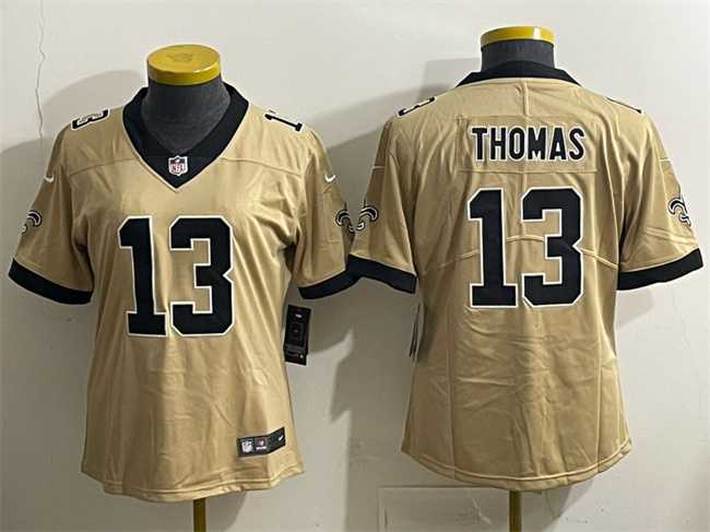 Women%27s New Orleans Saints #13 Michael Thomas Gold Alternate Vapor Limited Stitched Jersey->cincinnati bengals->NFL Jersey