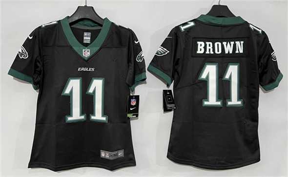 Women%27s Philadelphia Eagles #11 A. J. Brown Black New Vapor Untouchable Limited Stitched Jersey->philadelphia eagles->NFL Jersey